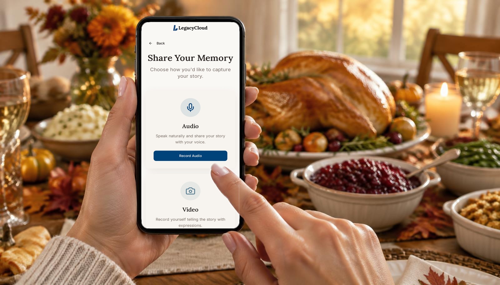 LegacyCloud user at Thanksgiving dinner